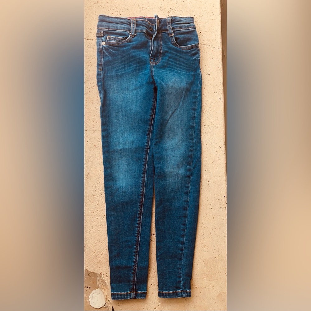 Boden Girls Mid Vintage Denim Adventure-Flex Slim-Fit Jeans Size 7 Y Denim